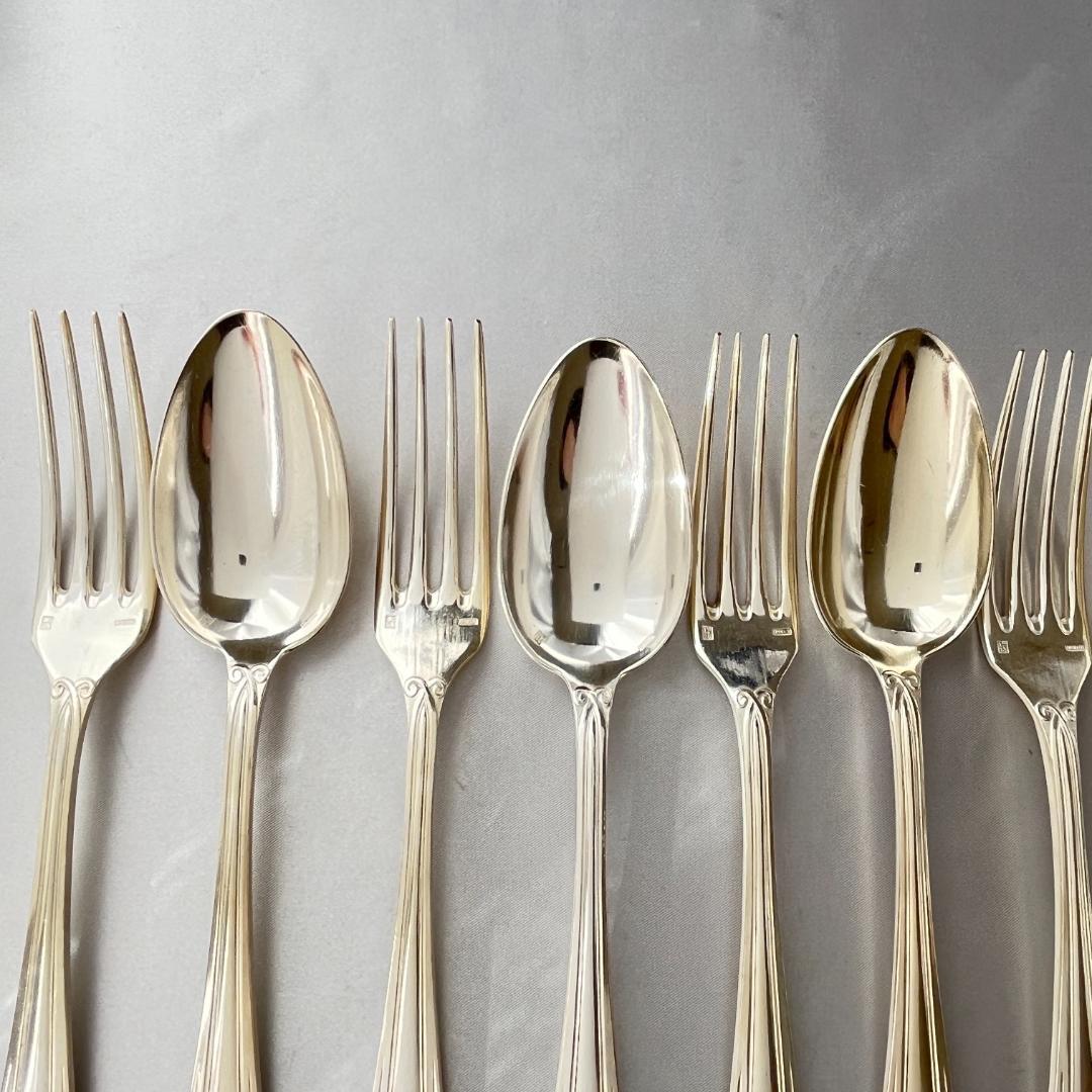 【仏蘭西】 レリーフ ディナーサイズカトラリーセット12本 アールヌーボー