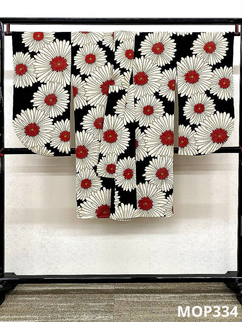 2尺袖 ブランド ポリエステル着物 和風館 縦金通し 大輪 袴用