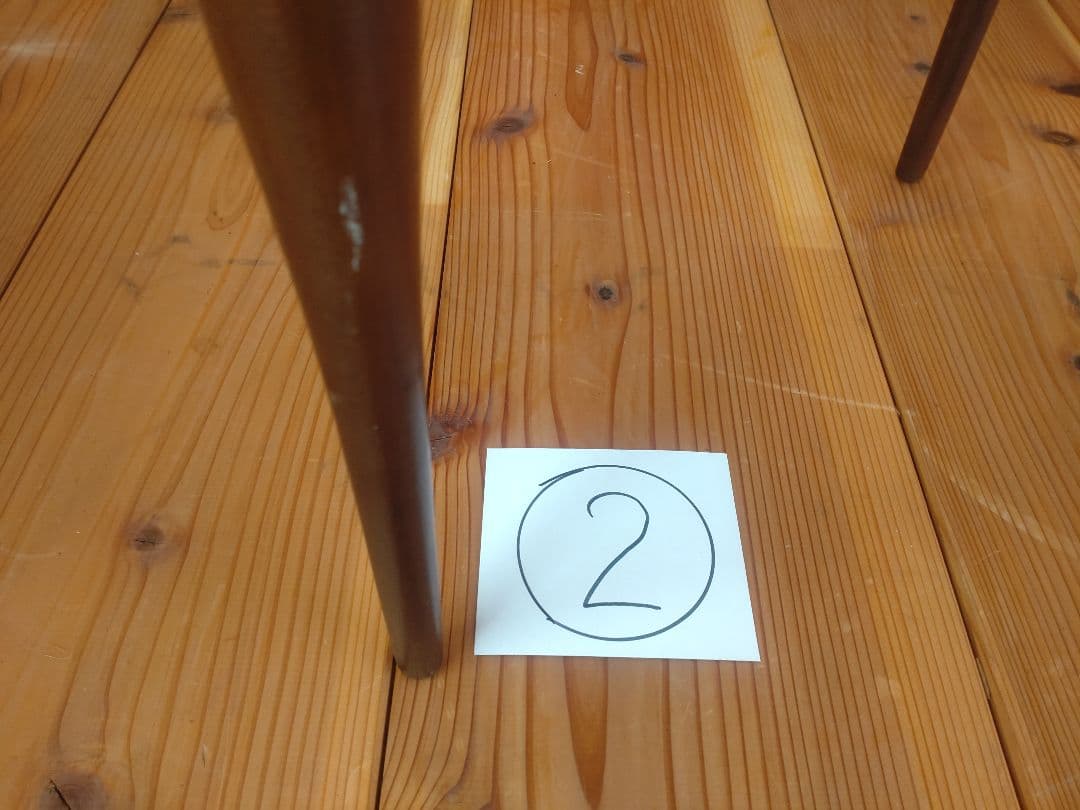 スタッキング丸テーブル　3脚セット　メラミン化粧板　昭和レトロ