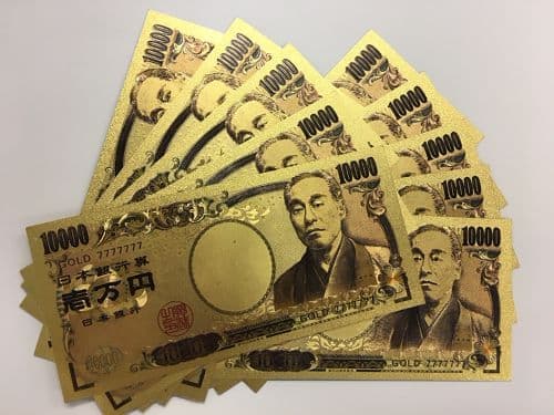 金運アップ 純金箔一万円札 k24 ゾロ目7（10枚）
