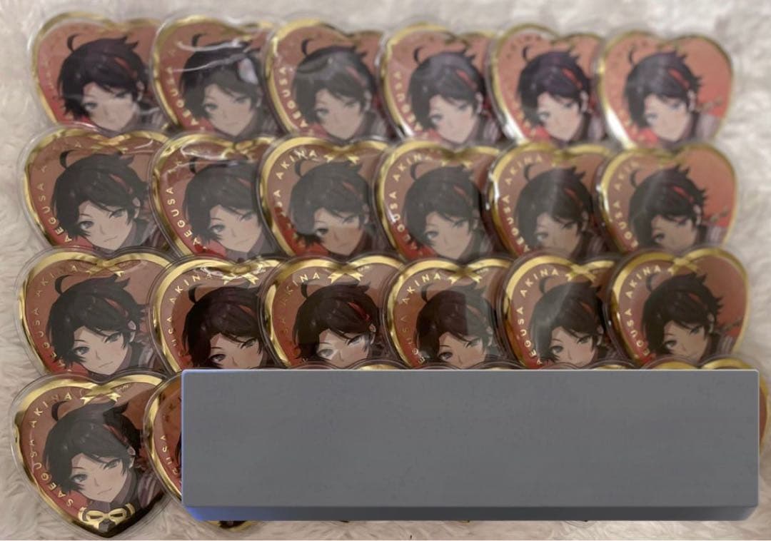 みるく にじさんじ 三枝明那 ホワイトデー ハート型 缶バッジ 缶バ