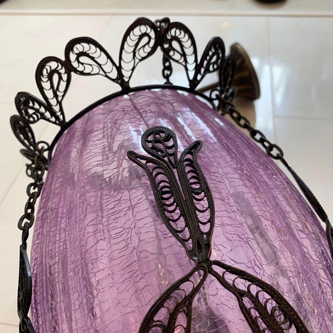 トルコランプ　クラックガラス　吊り下げ　シーリング