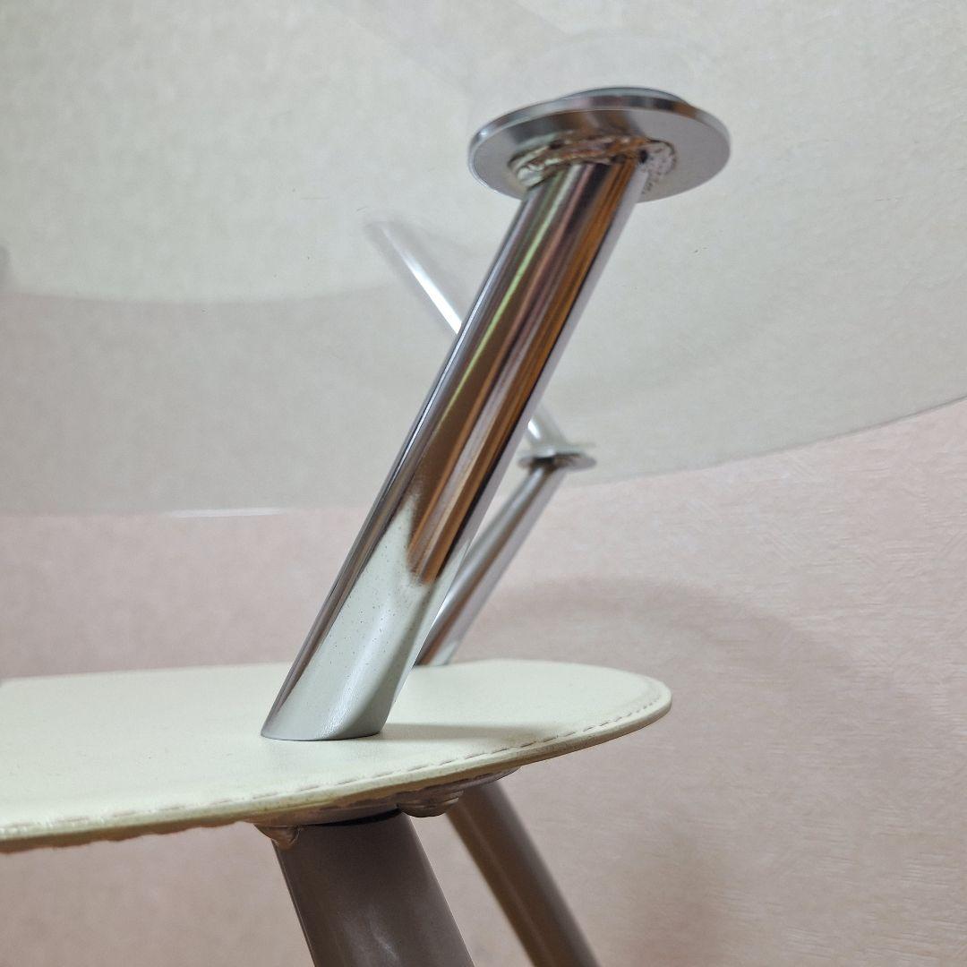 ヴィンテージ調 ガラス ダイニングテーブル 高級モダンデザイン 丸型