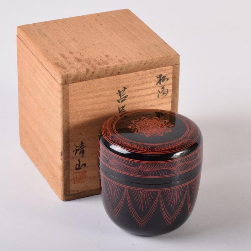 茶道具　蒟醤塗　キンマ塗　棗　合わせ箱　V　7382