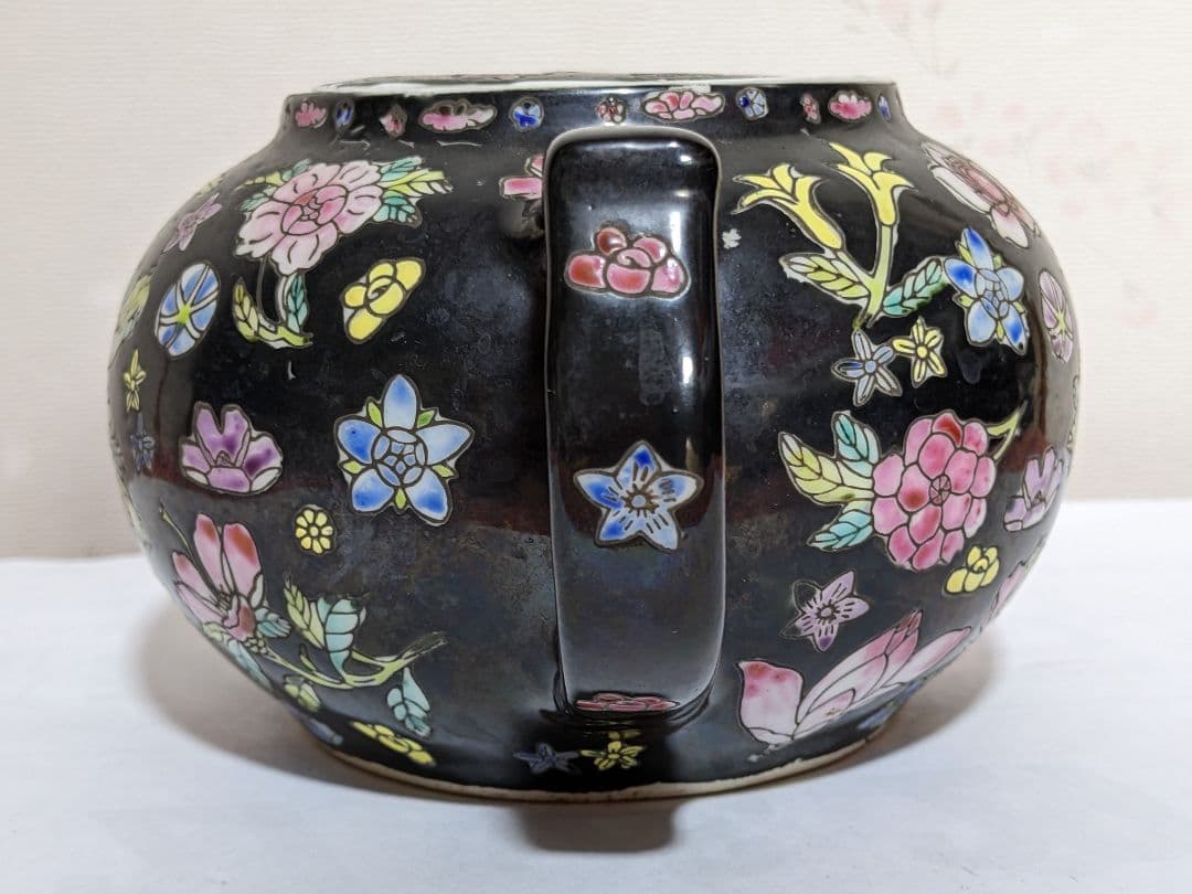 ♦中国古玩 花埋め図 景徳鎮窯 輸出用CHINA 茶道具 急須 古美術 骨董品