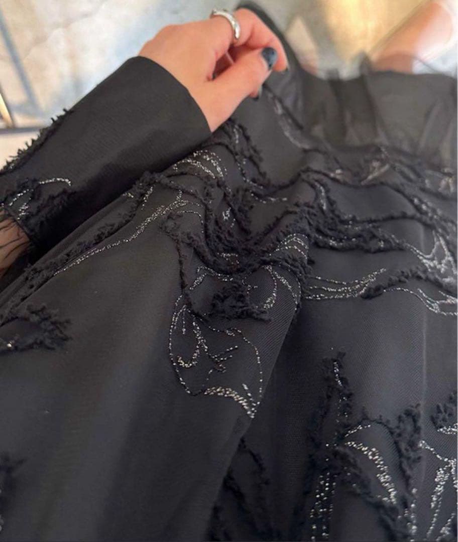 7★新品★La cadence　フェザーフラワーチュールドレス　ブラック　M