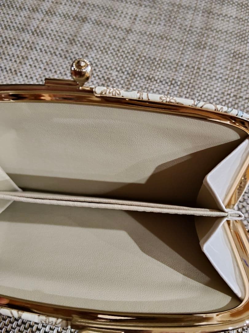 ☆はるきちです　文庫屋大関【錦紗 青】天溝がま口（未使用）