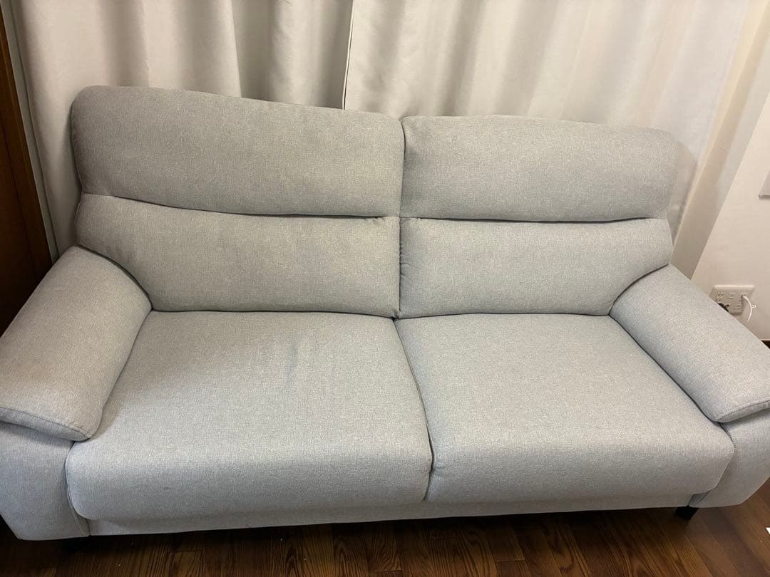 美品　ニトリグレー 3人掛けソファ 布張りタイプ (MK02 KD LGY)