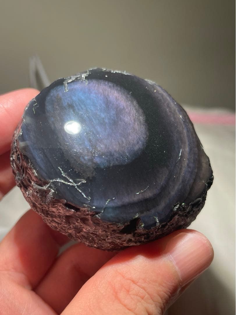 研磨品　十勝石玲瓏　ブルー、パープルシラー　レインボーオブシディアン　特級品
