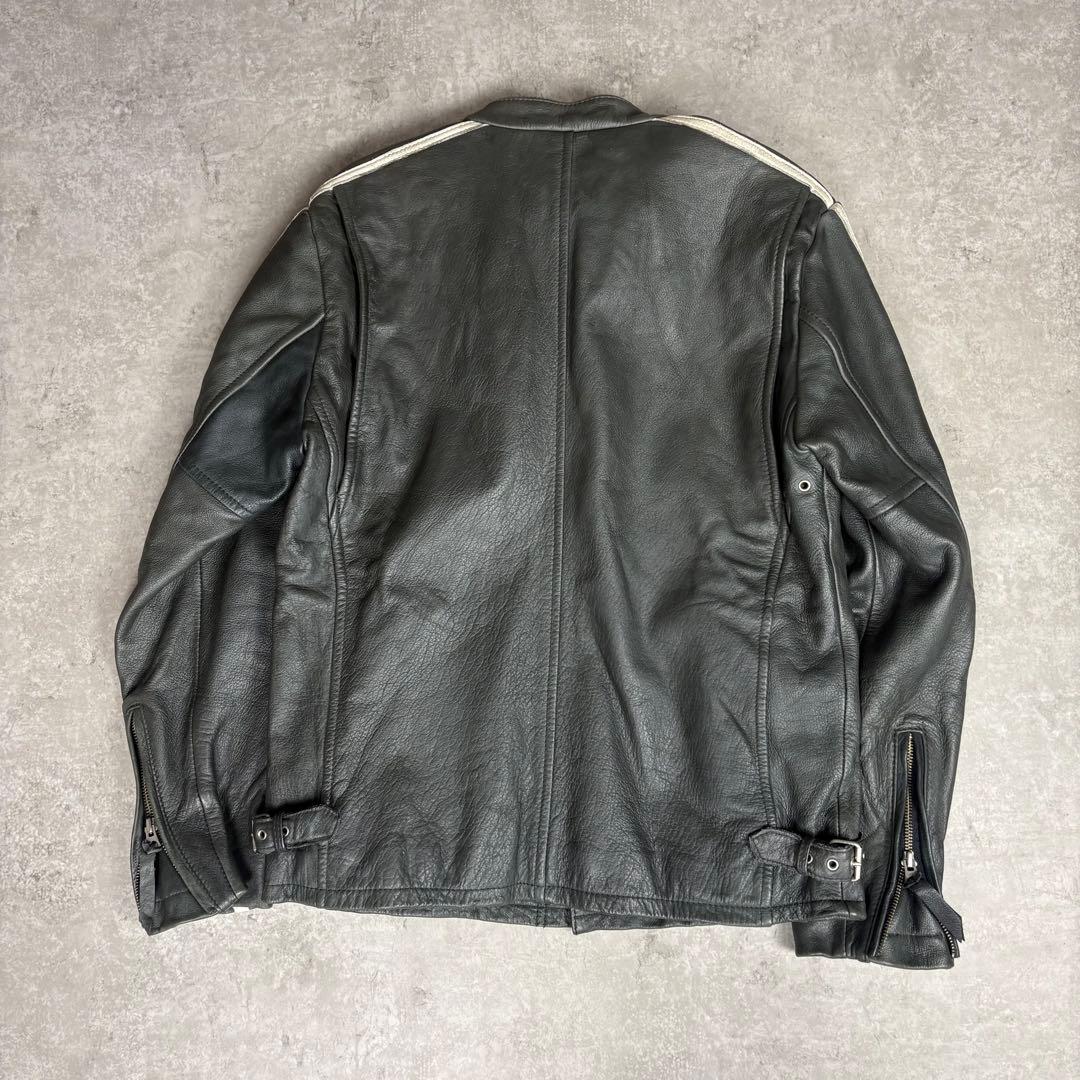 ショット　 Schott シングル　レザー ライダースジャケット　L カーキ