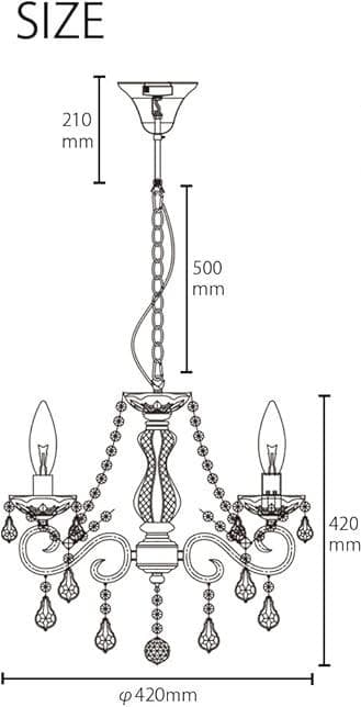 シャンデリア 5灯　クリスタルガラス アンリ シルバー LED対応
