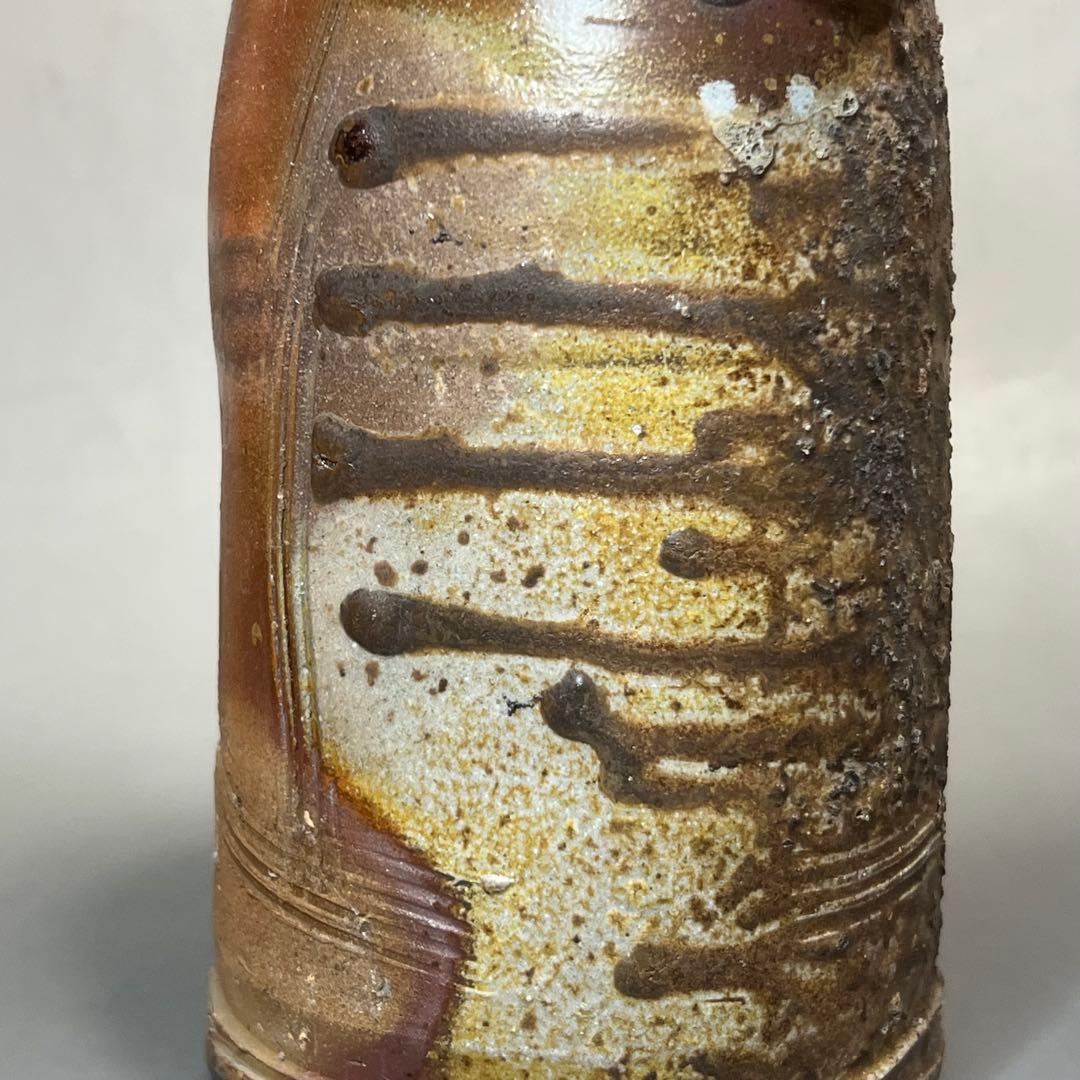 ス*ト様 新歓嗣 伊賀耳付花入 花瓶 花器 共箱 共布