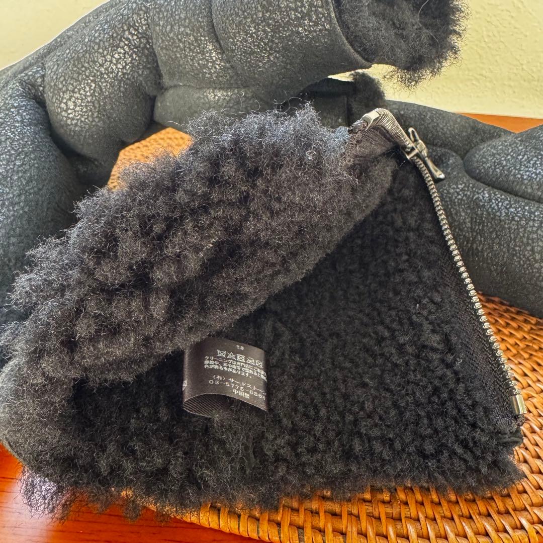 【ユリウスJULIUS ラムレザーボアジップグローブ 】