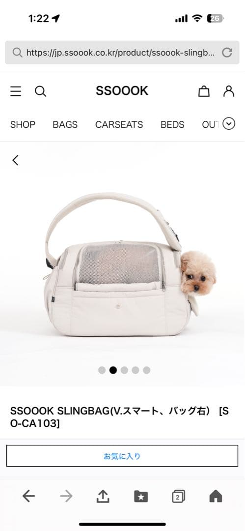 SSOOOK SLINGBAG(V.スマート、バッグ右） サイズL