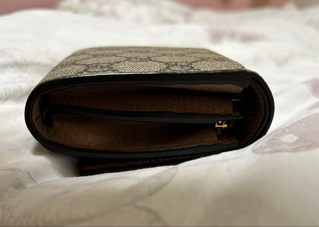 GUCCI GGモノグラム 二つ折り財布 ブラウン/ベージュ