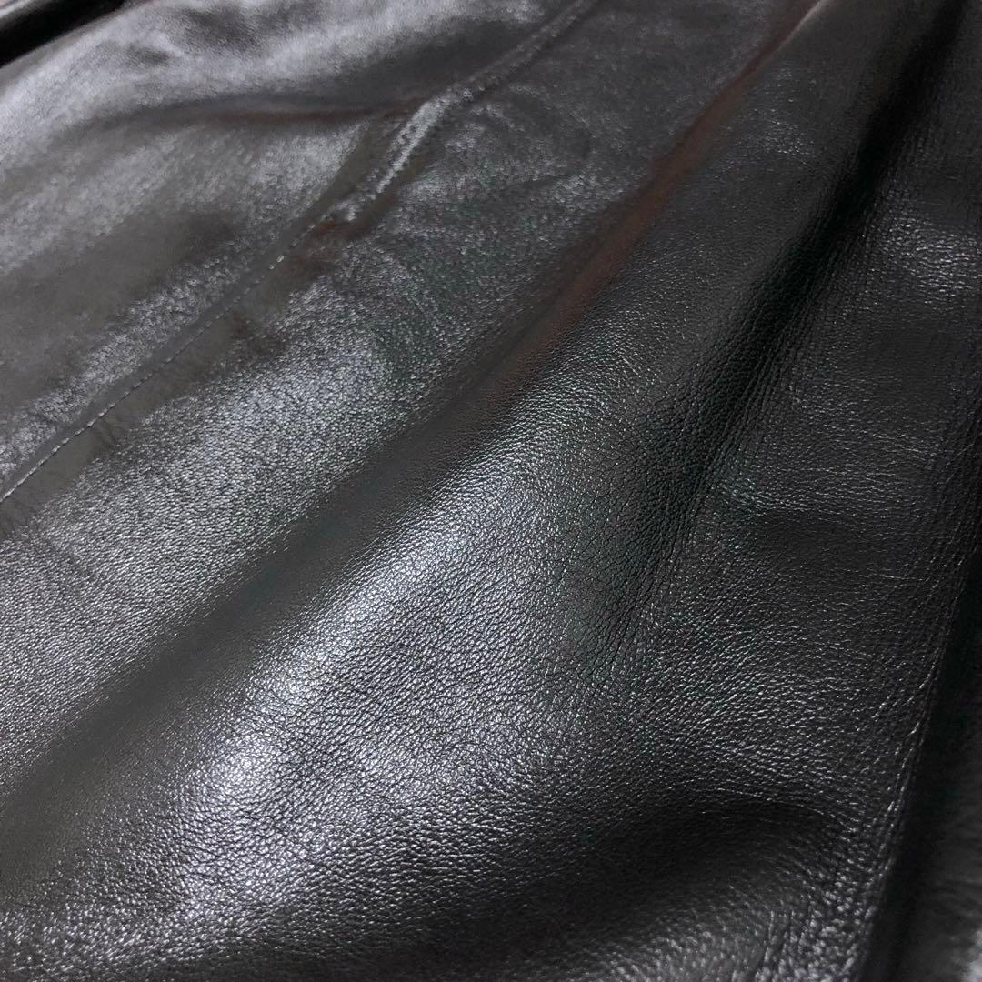 極美品　ロエベ　ひざ丈スカート　アナグラム　タイト　とろとろラムレザー 黒