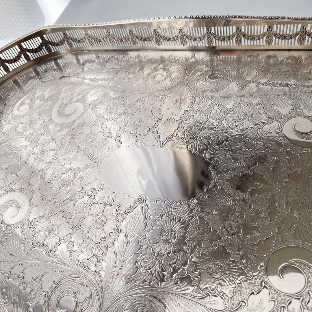 【Viners】 ギャラリートレー 56cm 【シルバープレート】 特大型