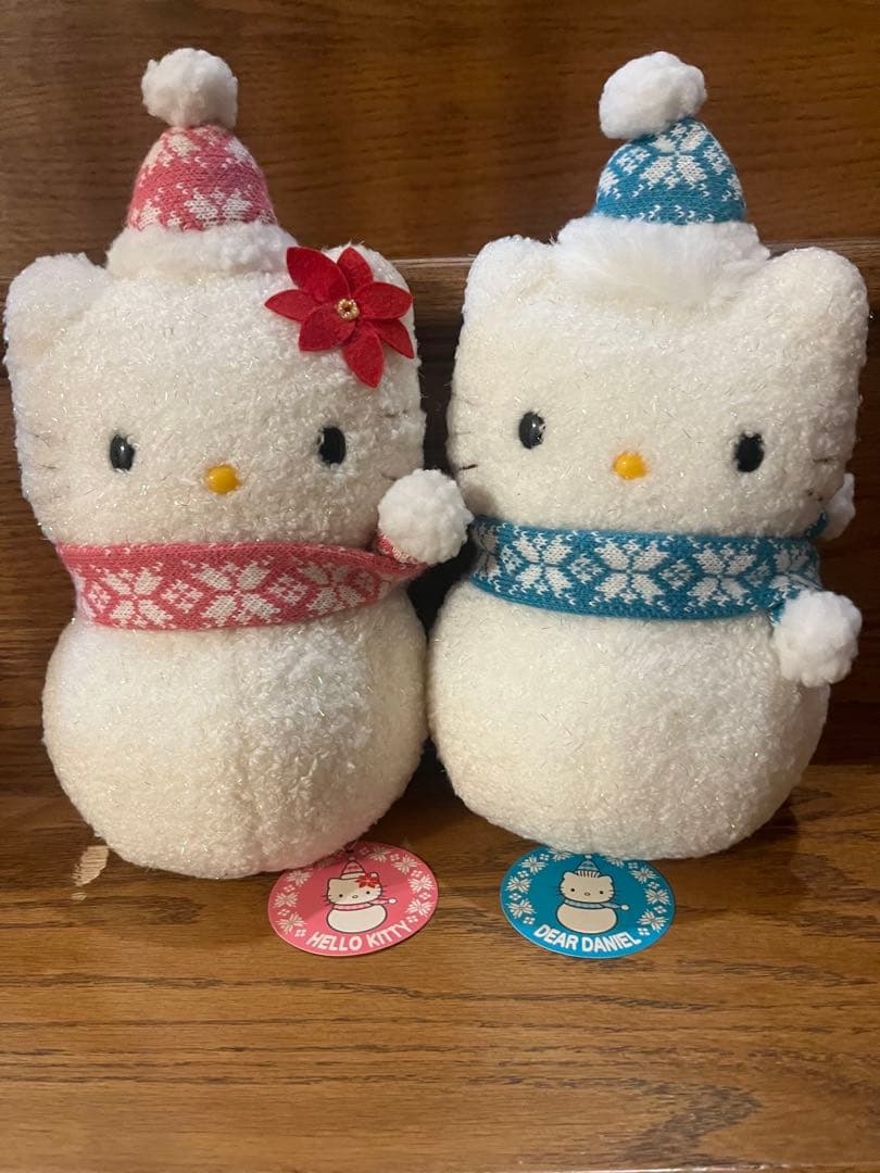 【タグ付き】ハローキティ　ダニエル 雪だるまぬいぐるみ スノウ
