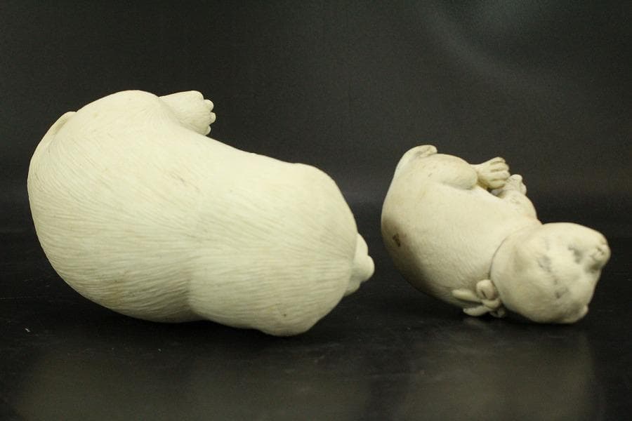 陶製 可愛い犬 置物(ZE660)