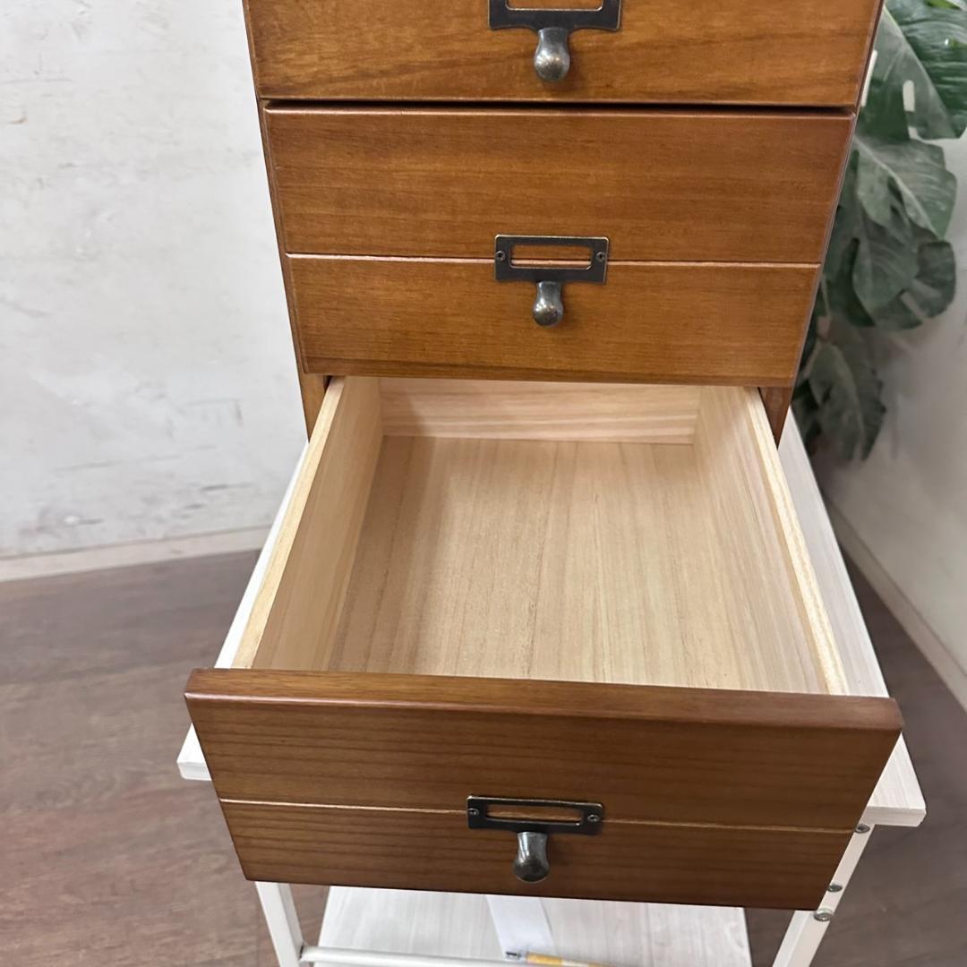 訳あり　桐製　 隙間ラック　箪笥　整理タンス　書類チェスト　5段　収納