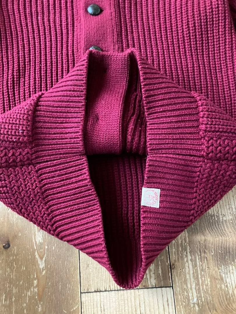 BONCOURA ボンクラ 長袖ショールニット ガウンニット ワイン色 36