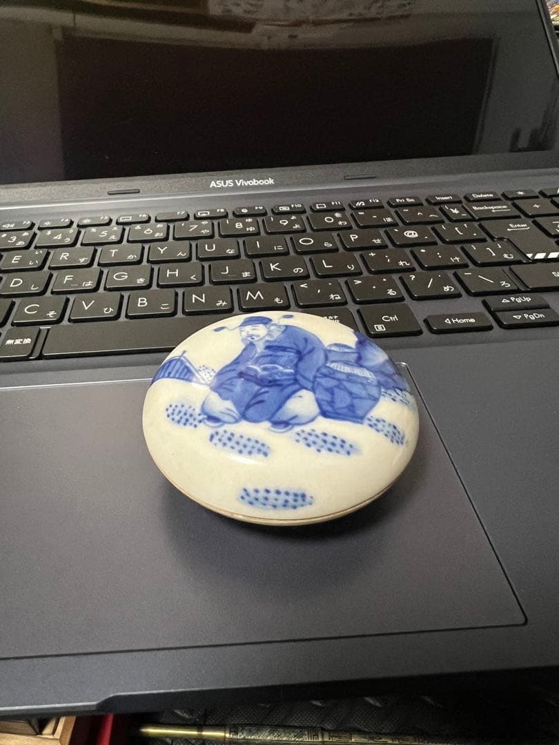 中国古美術 古染付 人物 香合