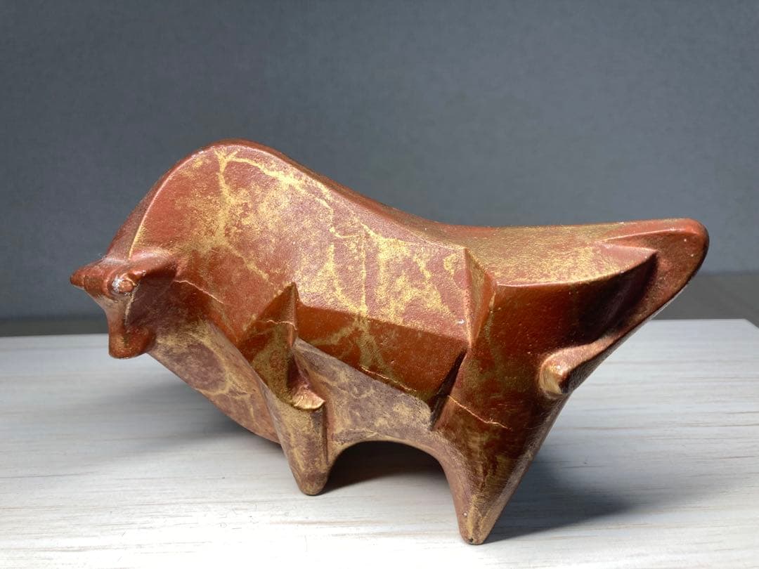 【激レア】三枝惣太郎　干支　牛　鋳鉄製　置物