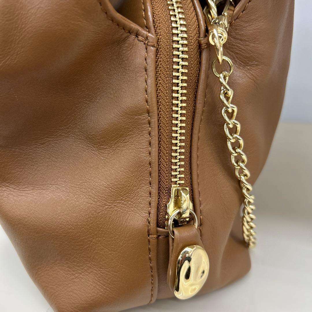 (美品)レイヤーチェーンバッグ(PT-227) ジェムイル　キャメルgemeil