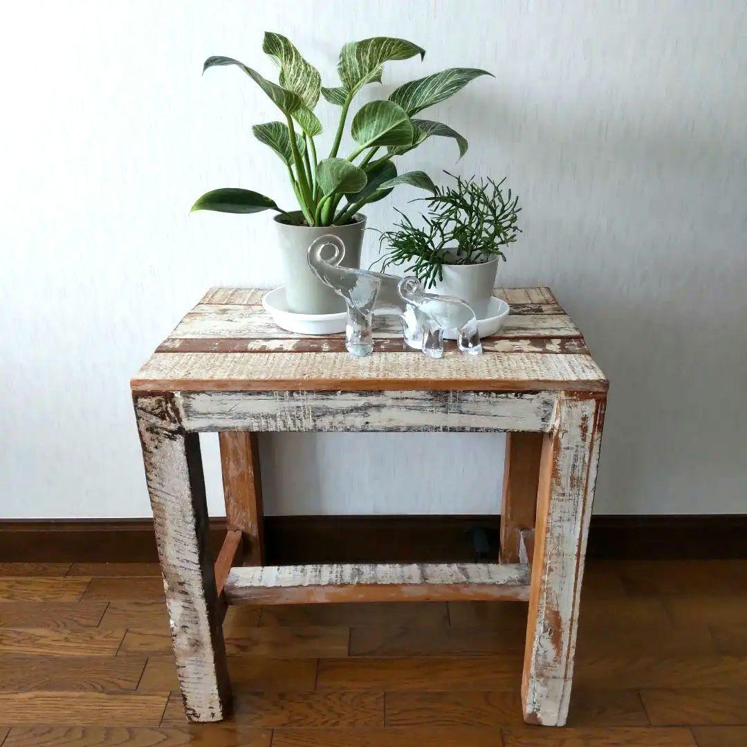 古木 天然木 テーブル 机 台 ブロカント ヴィンテージ 家具 古道具