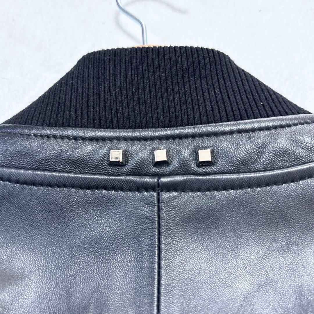 LOVELESS シングルライダース MA-1 羊革 スタッズ ブラック