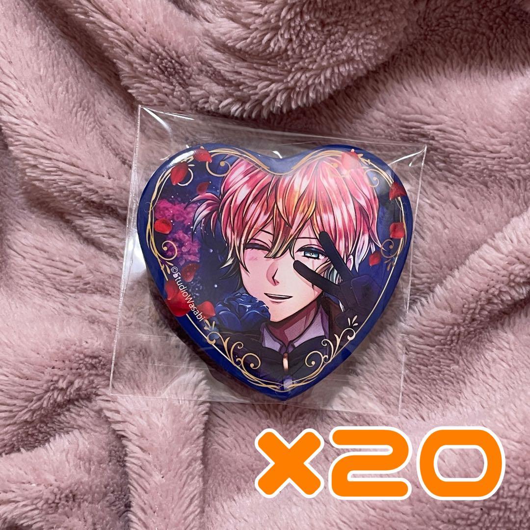 あくねこ テディ ハート 缶バッジ 20個セット