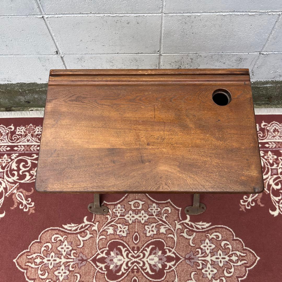 USA製 ビンテージ品◾️鉄脚アイアンレッグ×木製天板 スクールデスク 机