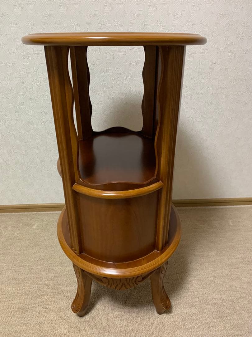 ウッドカラー 電話台 2段収納 引き出し付き