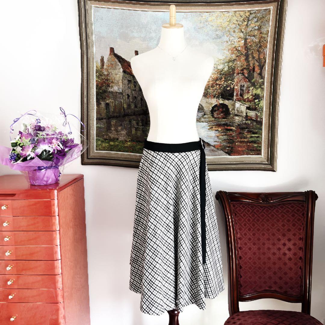 極美品　LOUISVUITTON ヴィトン　スカート　ベルト付　フレア　ロング