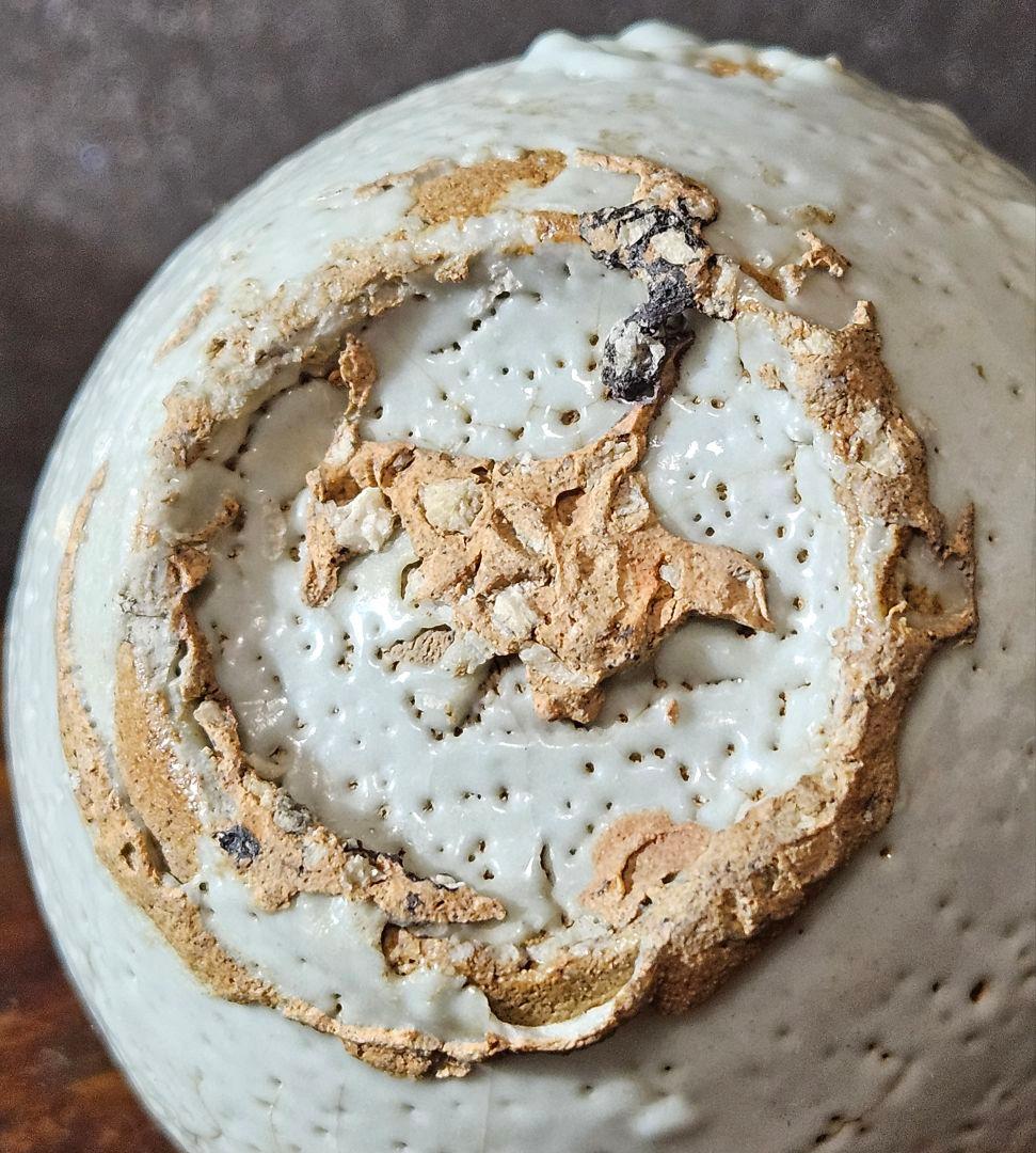 【本物保証❗️】李氏朝鮮時代　李朝白磁　 砂高台　徳利　お預け徳利　花入　茶器