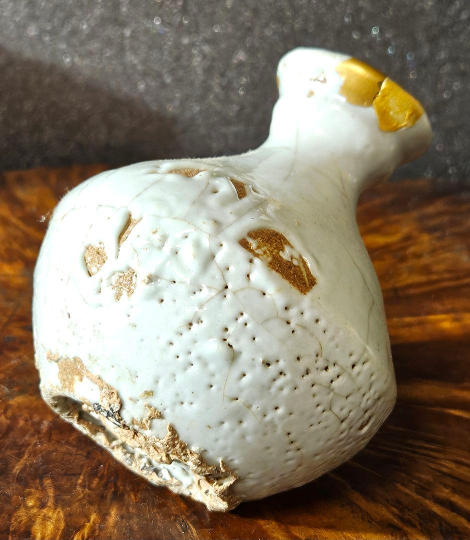 【本物保証❗️】李氏朝鮮時代　李朝白磁　 砂高台　徳利　お預け徳利　花入　茶器