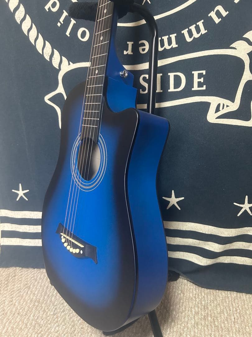 新品特価‼️未使用❣️ブルーburst色　トリプル０size アコースティック‼️