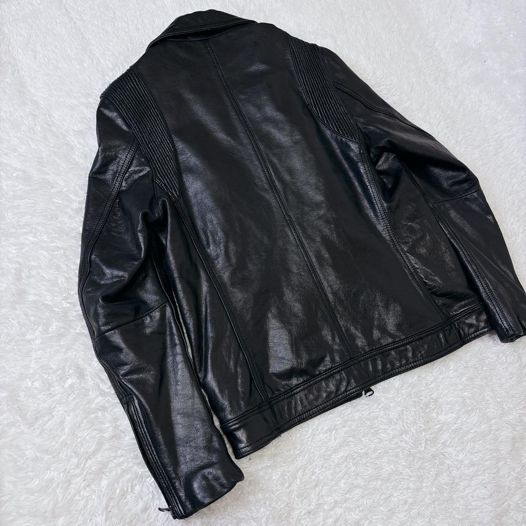 美品　キャサリンハムネット　シングルライダースジャケット　レザー　牛革　L