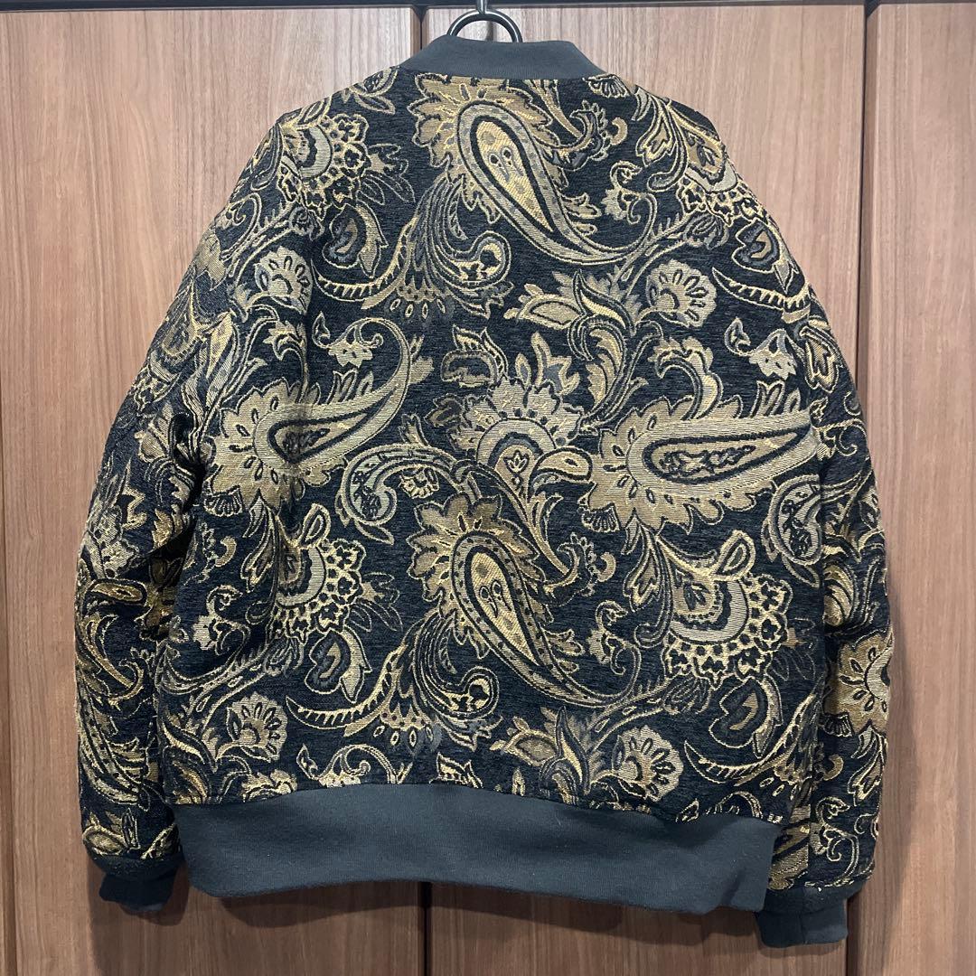 ペイズリー柄ジャケット Lサイズ ブラック/ゴールド