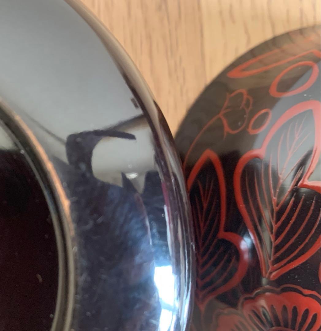 吉野塗　時代物　木芙蓉文のお椀3客　検懐石道具吉野塗　飯碗　吸物椀　珍品　蓋皿