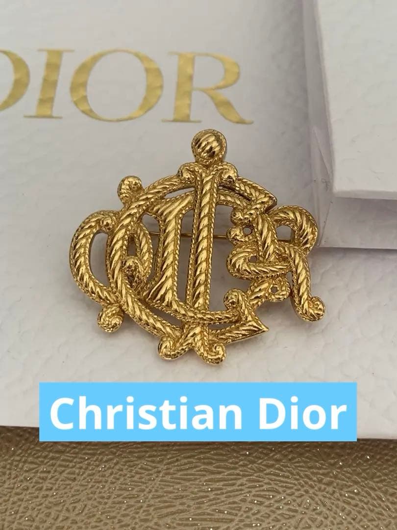ディオール DIOR ブローチ 旧ロゴ ヴィンテージ クリスチャンディオール