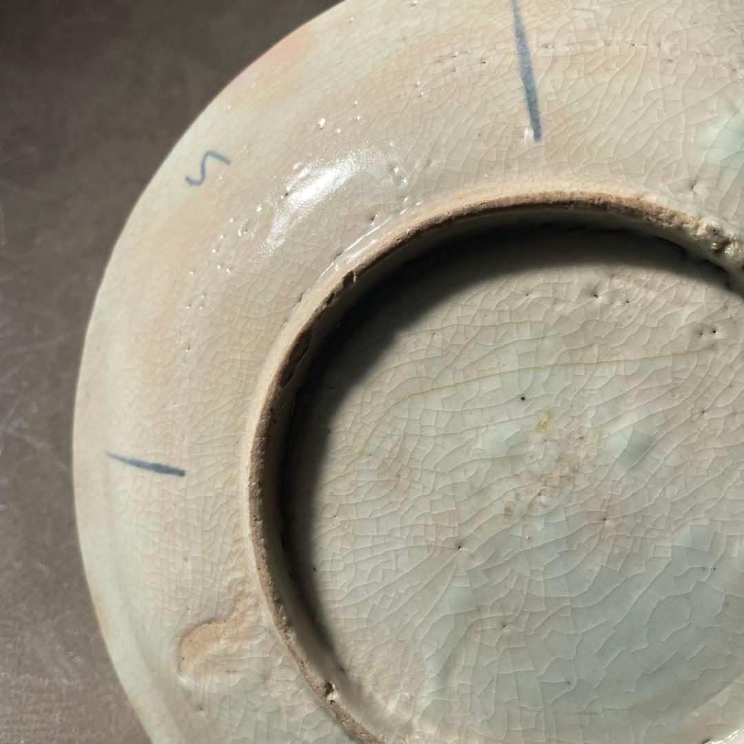 初期伊万里芙蓉手花鳥文皿七皿 江戸時代 骨董 アンティーク 肥前磁器 古伊万里