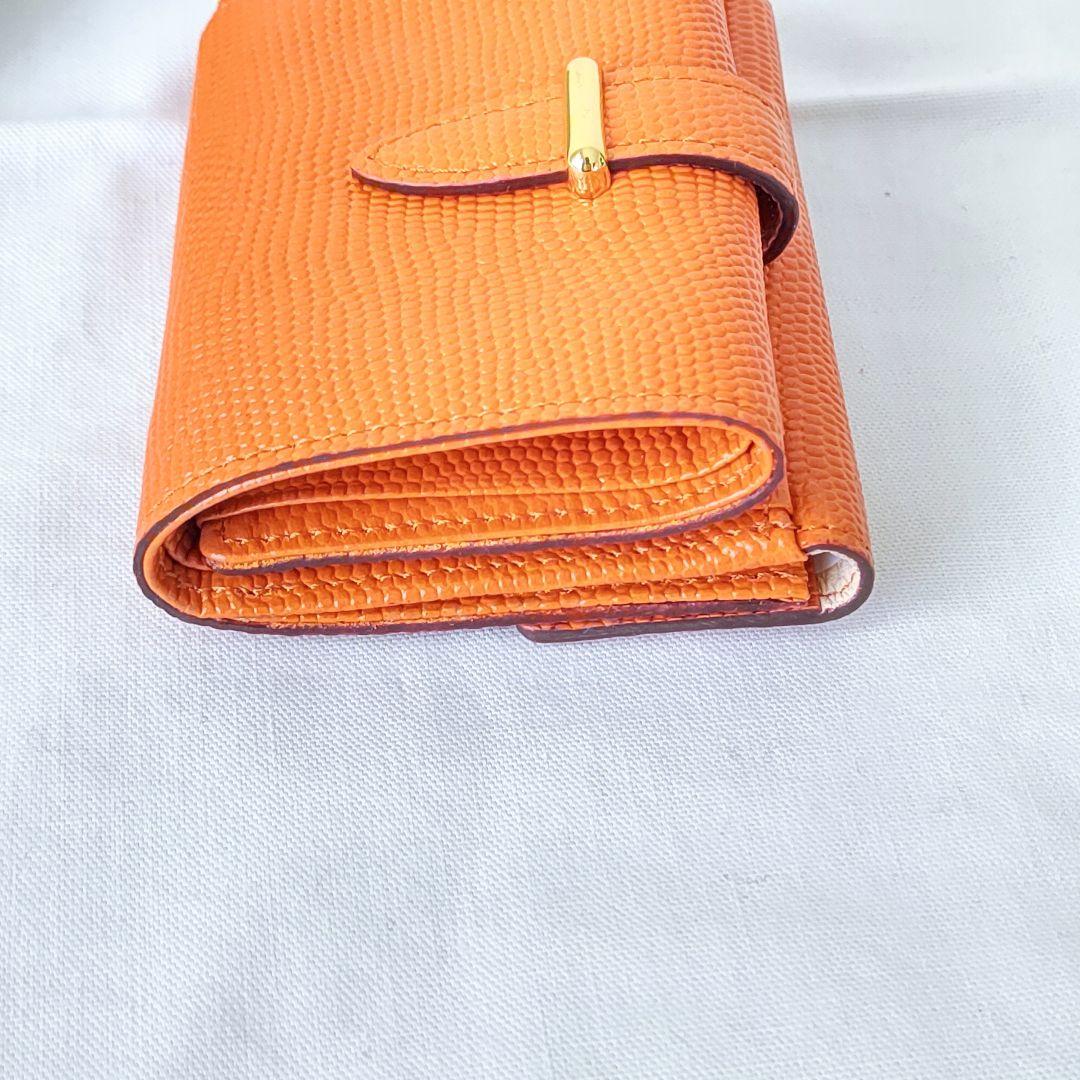 Epoi オレンジ レザー 三つ折り財布