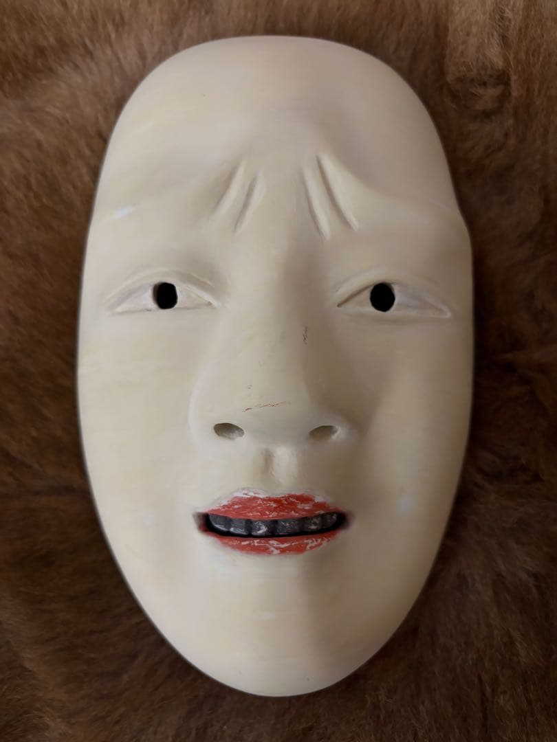 能面　木製　骨董　ビンテージ　Japan おかめ