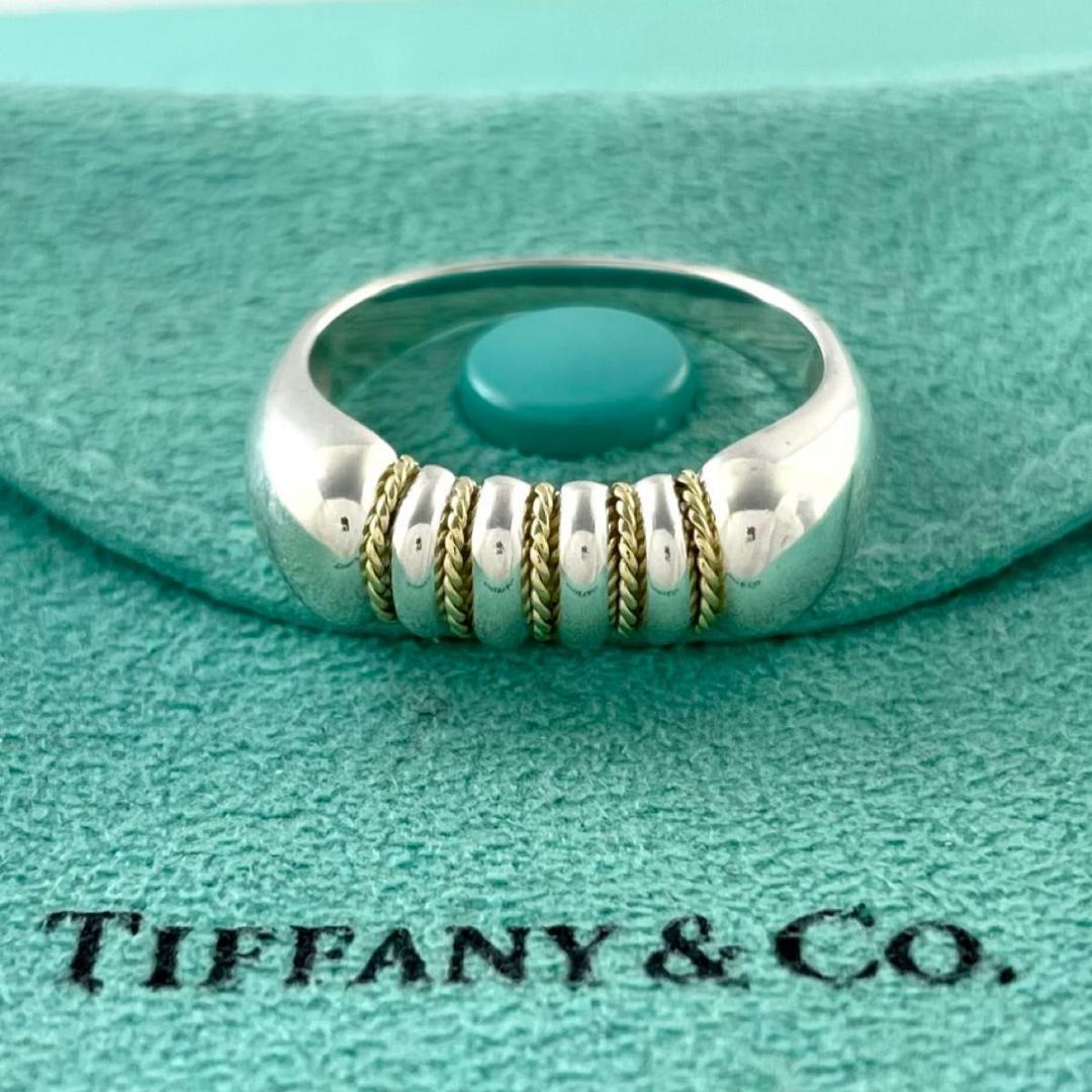 ティファニー 17.5号 ツイスト 925 750 コンビ リング XW7fe