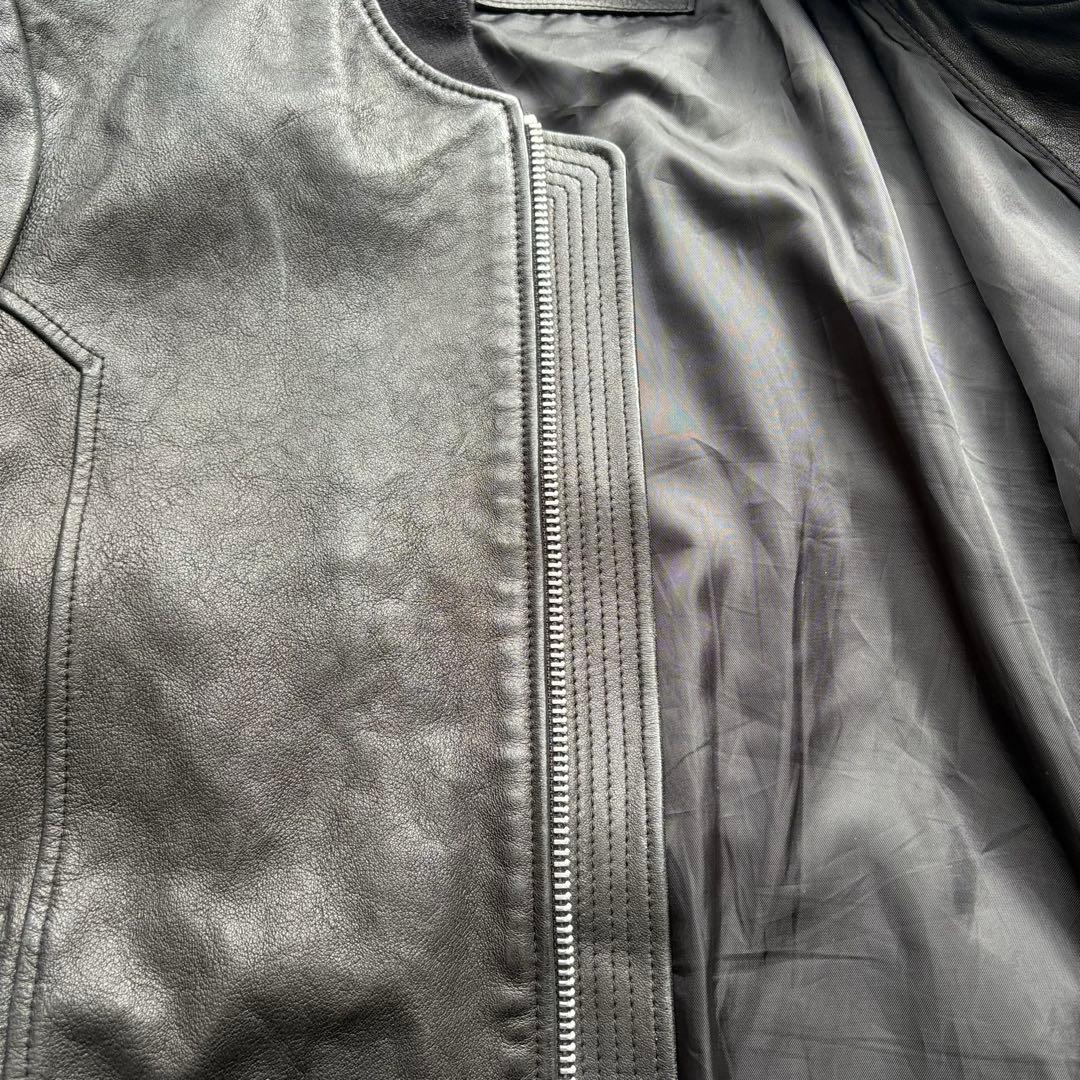 【Noir Larmes】イタリアラムレザー シングルライダースジャケット48