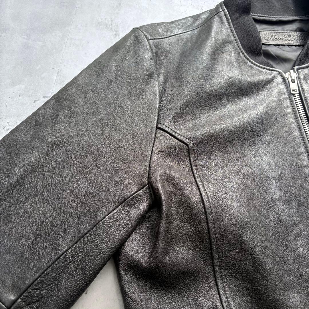【Noir Larmes】イタリアラムレザー シングルライダースジャケット48