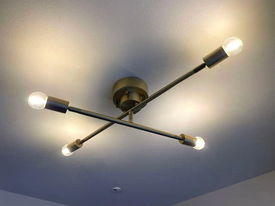 シーリングライト 真鍮製 4灯 電球別売