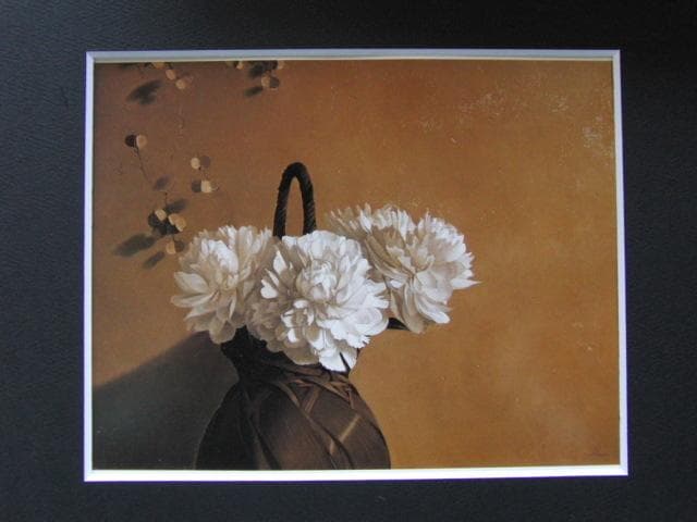山中雅彦、「芍薬」、希少な額装用画集より、新品高級額装付