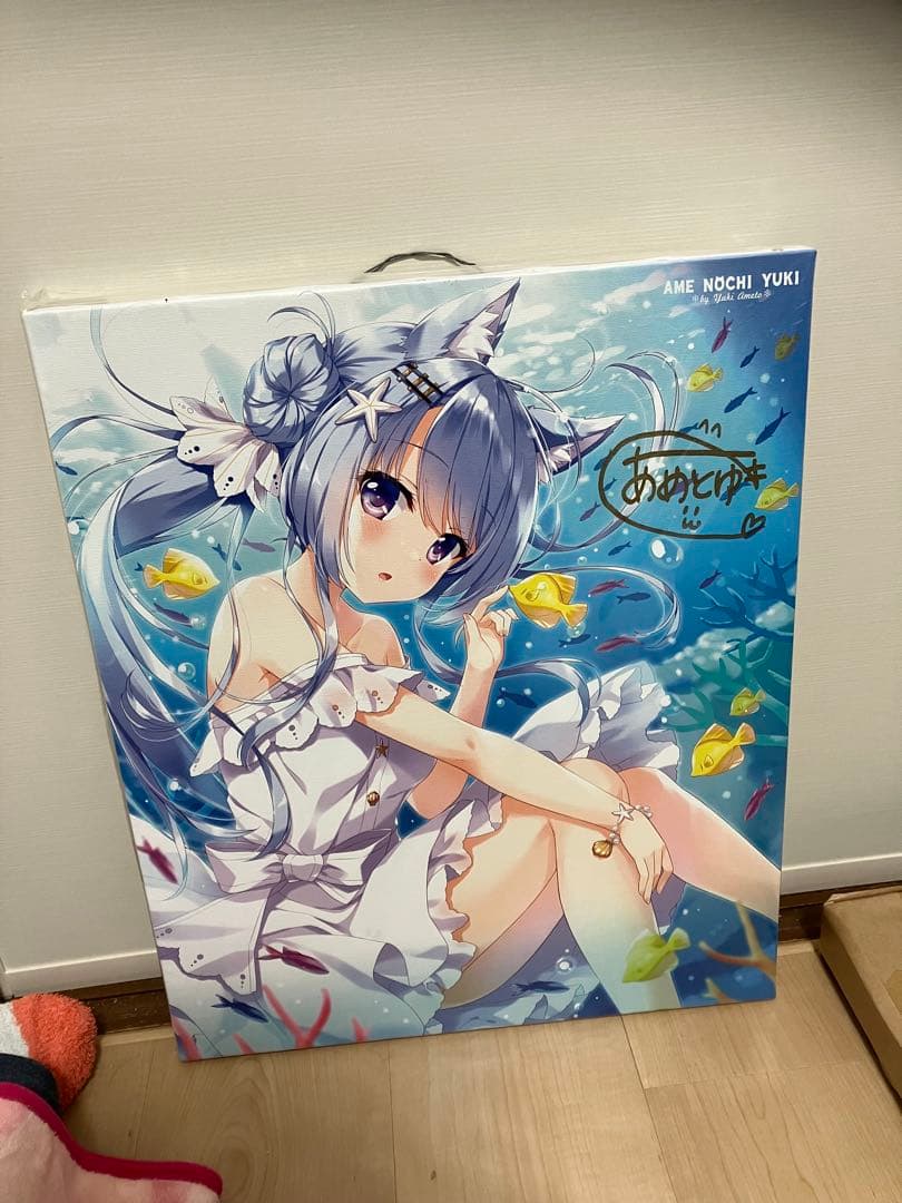 あめとゆき(サークル　あめのちゆき)先生　直筆サイン入りF8キャンバスアート